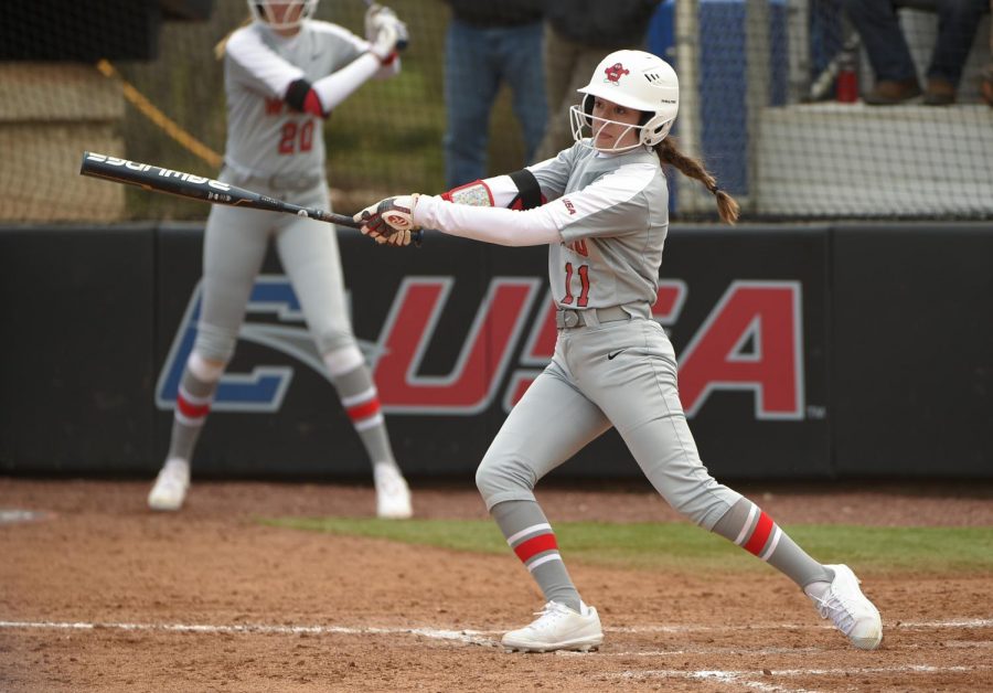 Western Kentucky Hilltoppers outfielder Brylee Hage (11) Green Bay vs WKU February 23, 2020 at WKU Softball Complex