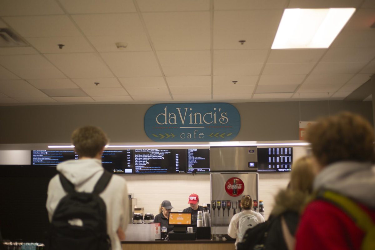 Students gather at the newly reopened da Vinci’s Cafe on the ground floor of Snell Hall on Monday Jan. 27, 2025.
