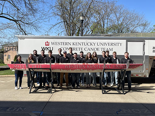 2025 WKU ASCE concrete canoe team. Photo provided by WKU News. 